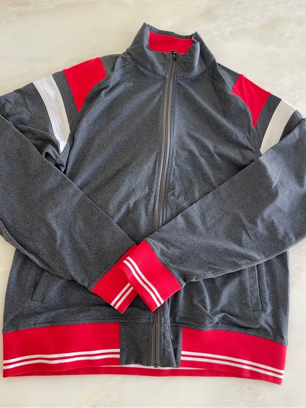 Lululemon Athletica Mens Grey Zip Front Performance Track Jacket -Size XL - Picture 1 of 4